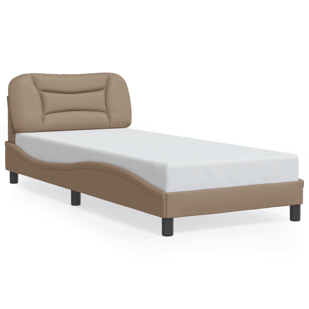 Cadre de lit avec LED sans matelas cappuccino 80x200 cm