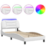 Cadre de lit avec LED sans matelas blanc 90x190 cm