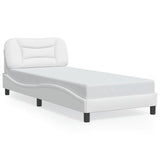 Cadre de lit avec LED sans matelas blanc 90x190 cm