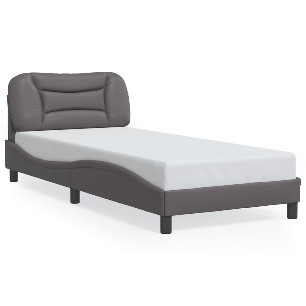 Cadre de lit avec LED sans matelas gris 90x190 cm