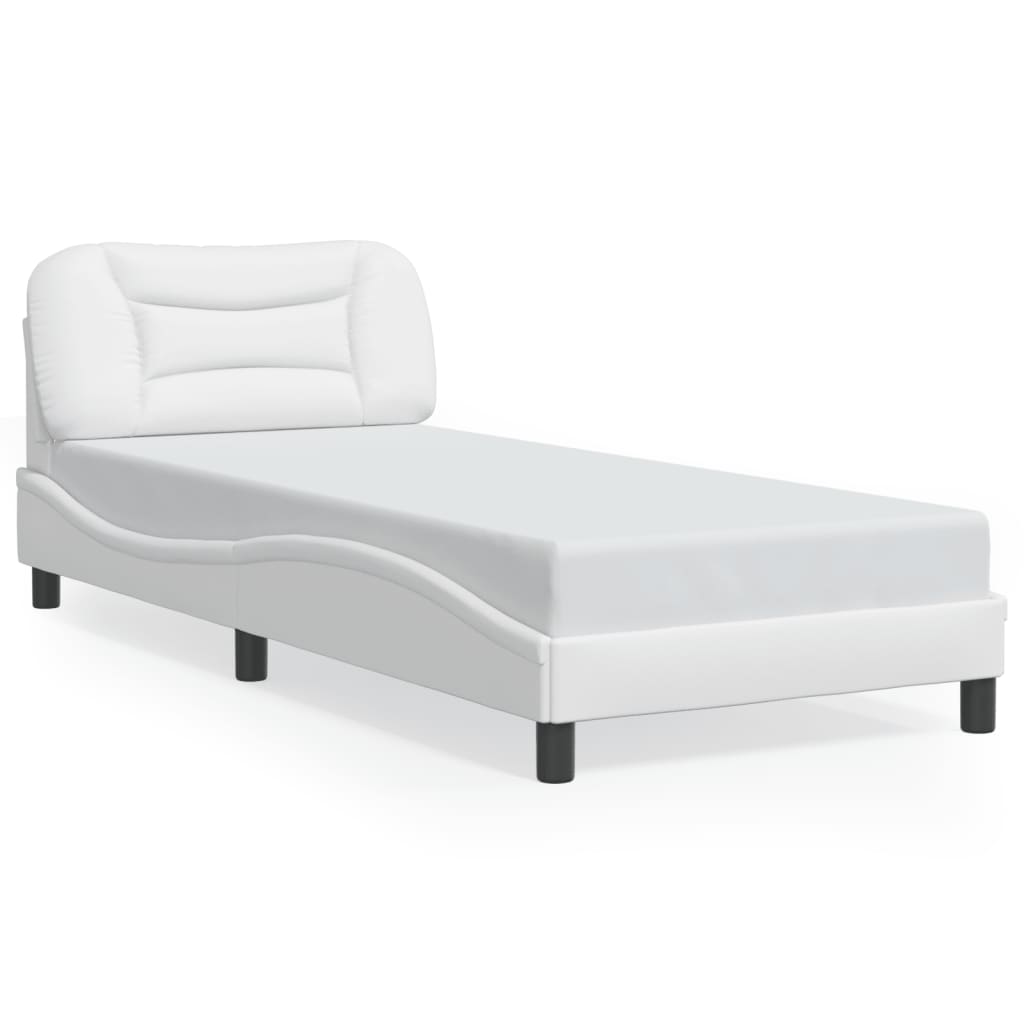 Cadre de lit avec LED sans matelas blanc 90x200 cm