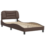 Cadre de lit avec LED sans matelas marron 90x200 cm