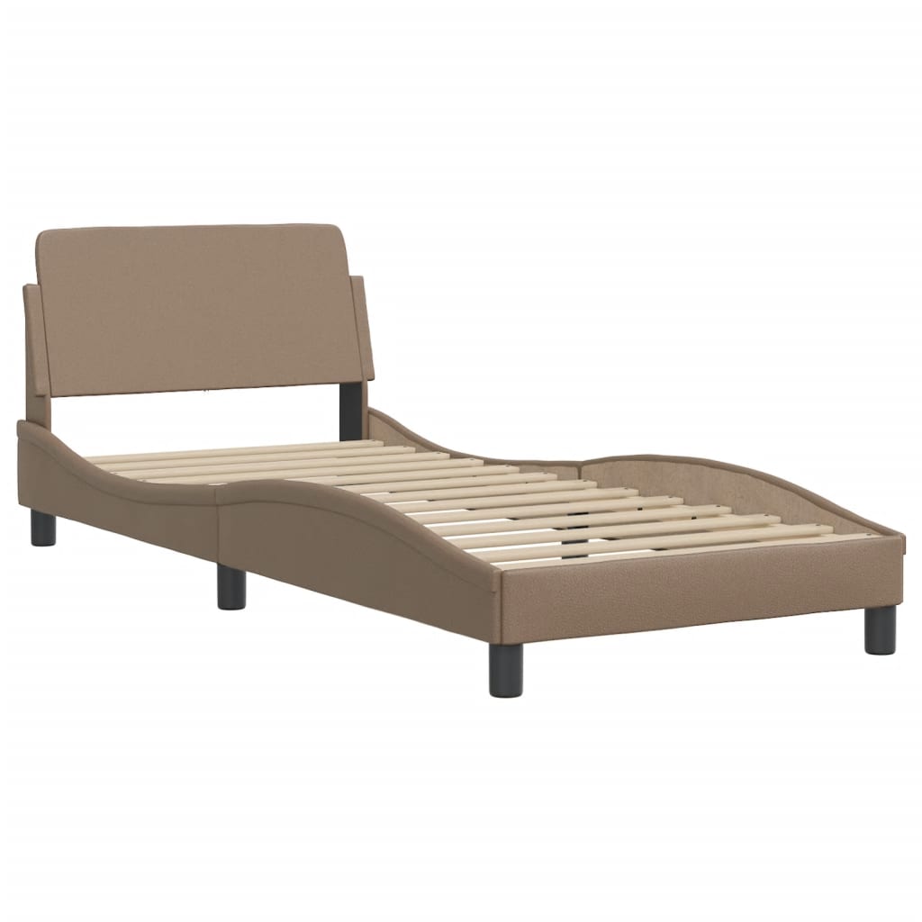 Cadre de lit avec LED sans matelas cappuccino 90x200 cm