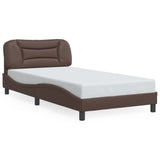 Cadre de lit avec LED sans matelas marron 100x200 cm