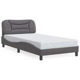 Cadre de lit avec LED sans matelas gris 100x200 cm