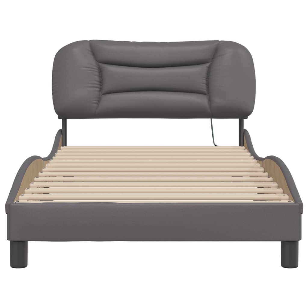 Cadre de lit avec LED sans matelas gris 100x200 cm