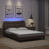 Cadre de lit avec LED sans matelas marron 120x200 cm