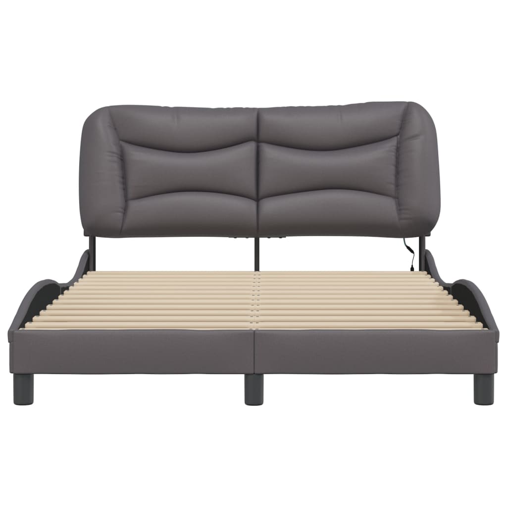 Cadre de lit avec LED sans matelas gris 120x200 cm