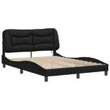 Bed frame with LED without mattress black 140x190 cm