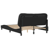 Cadre de lit avec LED sans matelas noir 140x190 cm