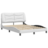 Cadre de lit avec LED sans matelas blanc 140x190 cm