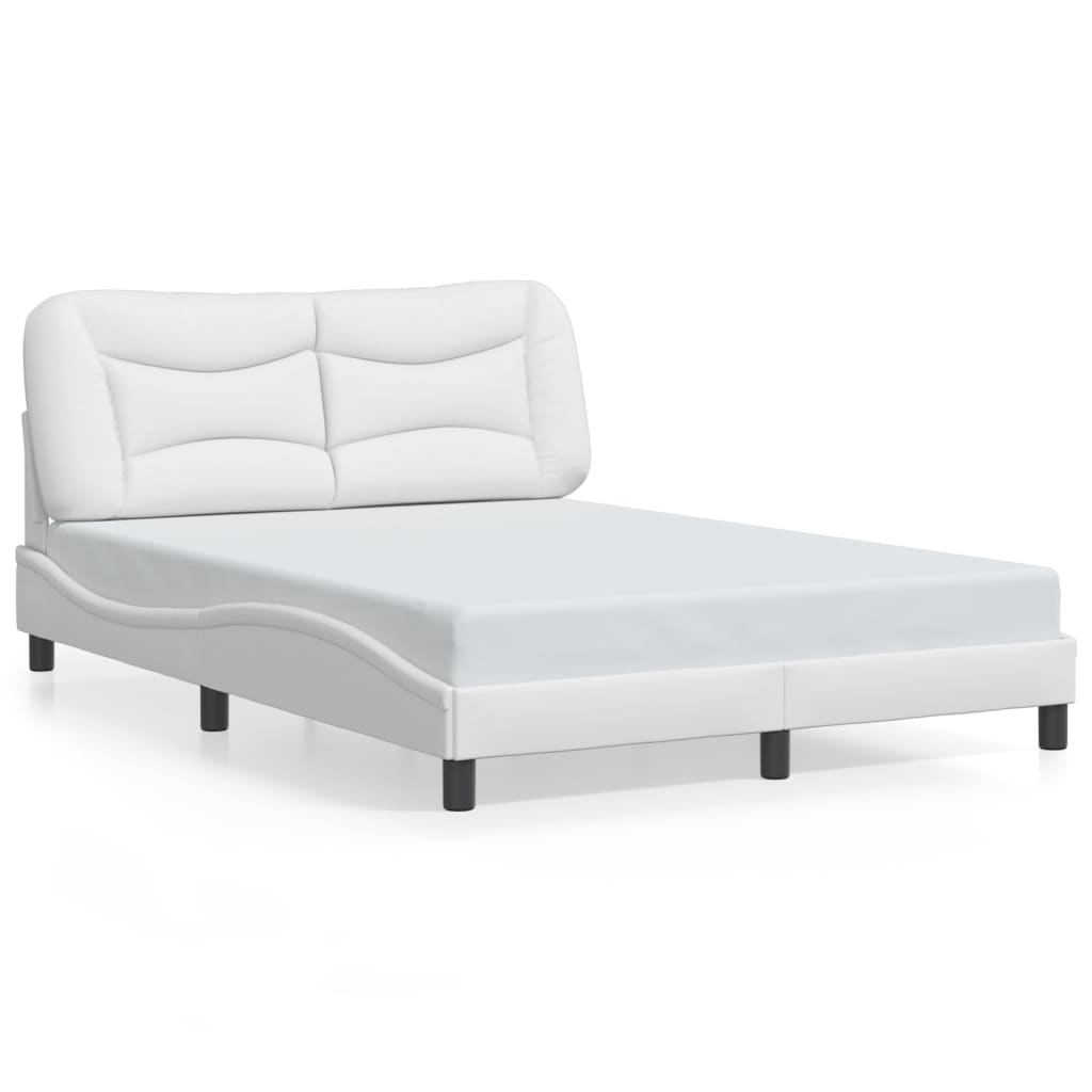 Cadre de lit avec LED sans matelas blanc 140x190 cm