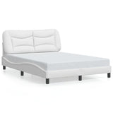 Cadre de lit avec LED sans matelas blanc 140x190 cm