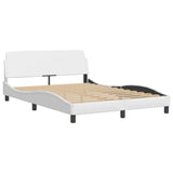 Cadre de lit avec LED sans matelas blanc 140x190 cm