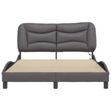 Cadre de lit avec LED sans matelas gris 140x190 cm