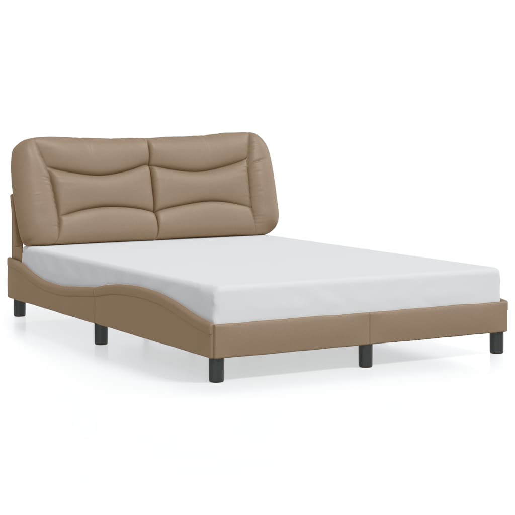 Cadre de lit avec LED sans matelas cappuccino 140x190 cm