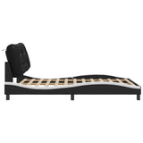 Cadre de lit avec LED sans matelas noir et blanc 140x190 cm