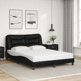 Bed frame with LED without mattress black 140x200 cm