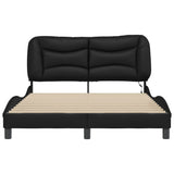 Bed frame with LED without mattress black 140x200 cm