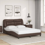 Cadre de lit avec LED sans matelas marron 140x200 cm