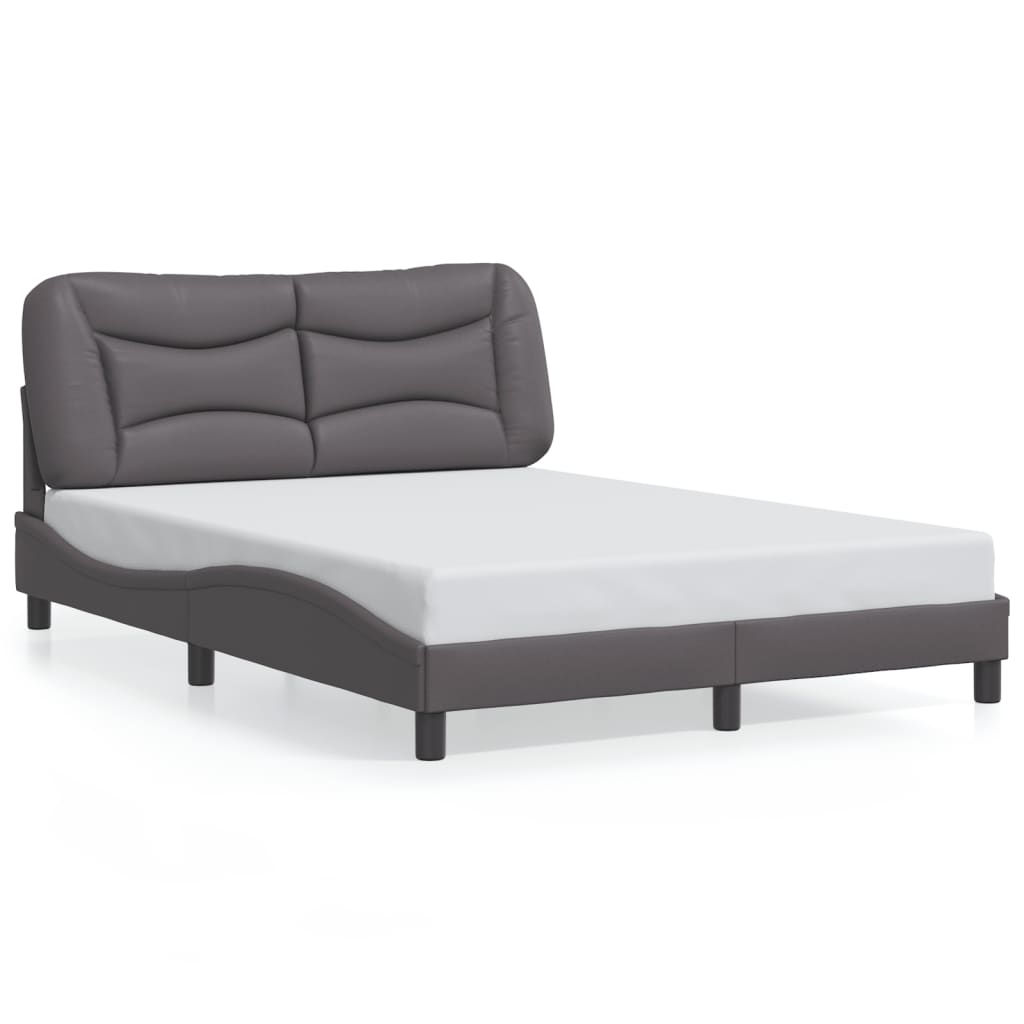 Cadre de lit avec LED sans matelas gris 140x200 cm