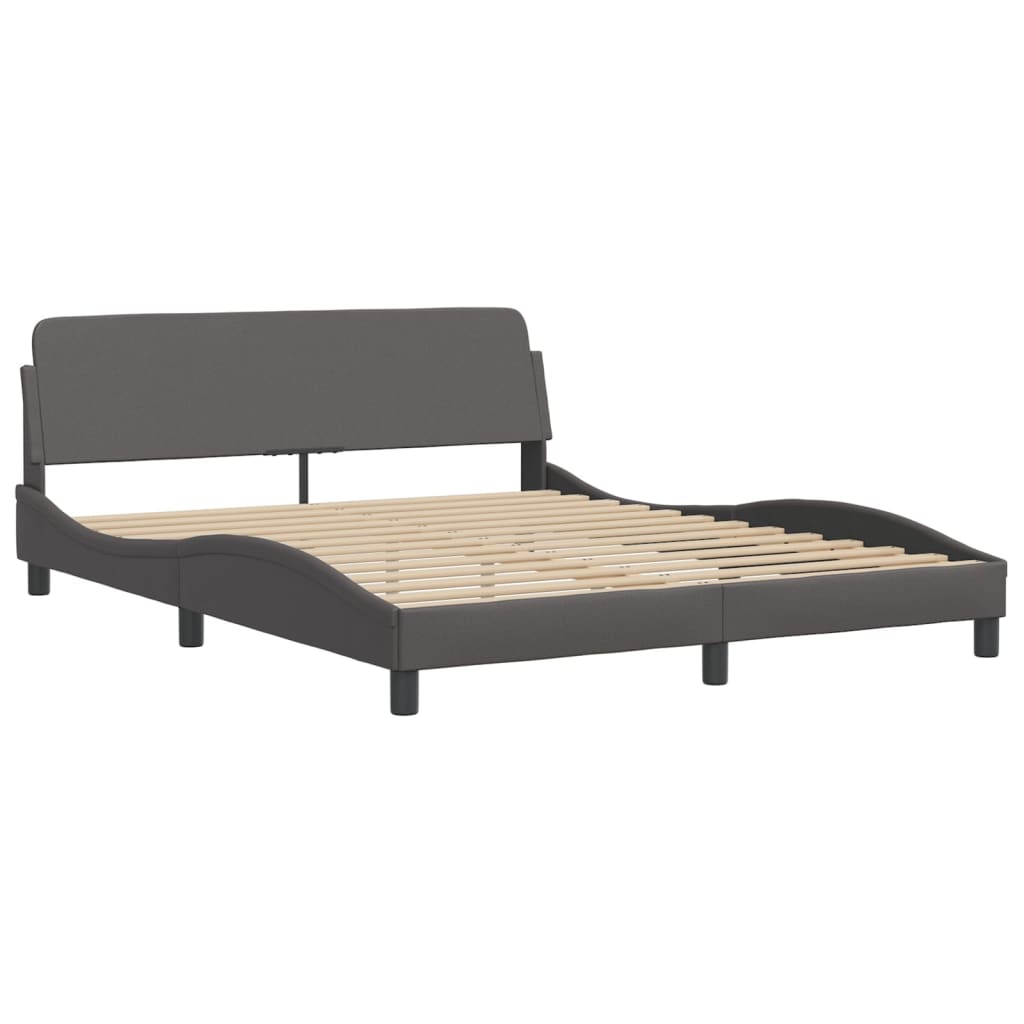 Cadre de lit avec LED sans matelas gris 160x200 cm