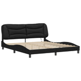 Bed frame with LED without mattress black 180x200 cm