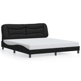 Bed frame with LED without mattress black 180x200 cm