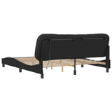 Bed frame with LED without mattress black 180x200 cm