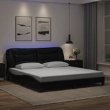 Bed frame with LED without mattress black 180x200 cm