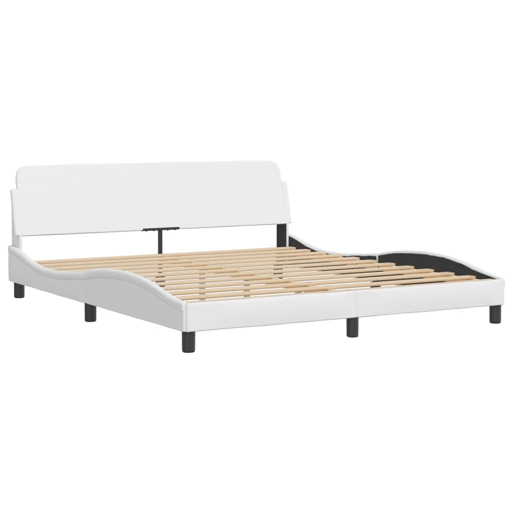 Cadre de lit avec LED sans matelas blanc 180x200 cm