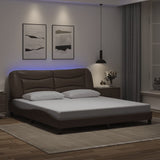 Cadre de lit avec LED sans matelas marron 180x200 cm