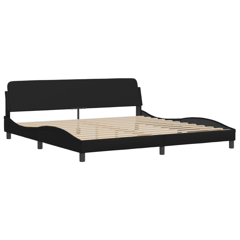 Cadre de lit avec LED sans matelas noir 200x200 cm