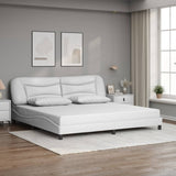 Cadre de lit avec LED sans matelas blanc 200x200 cm