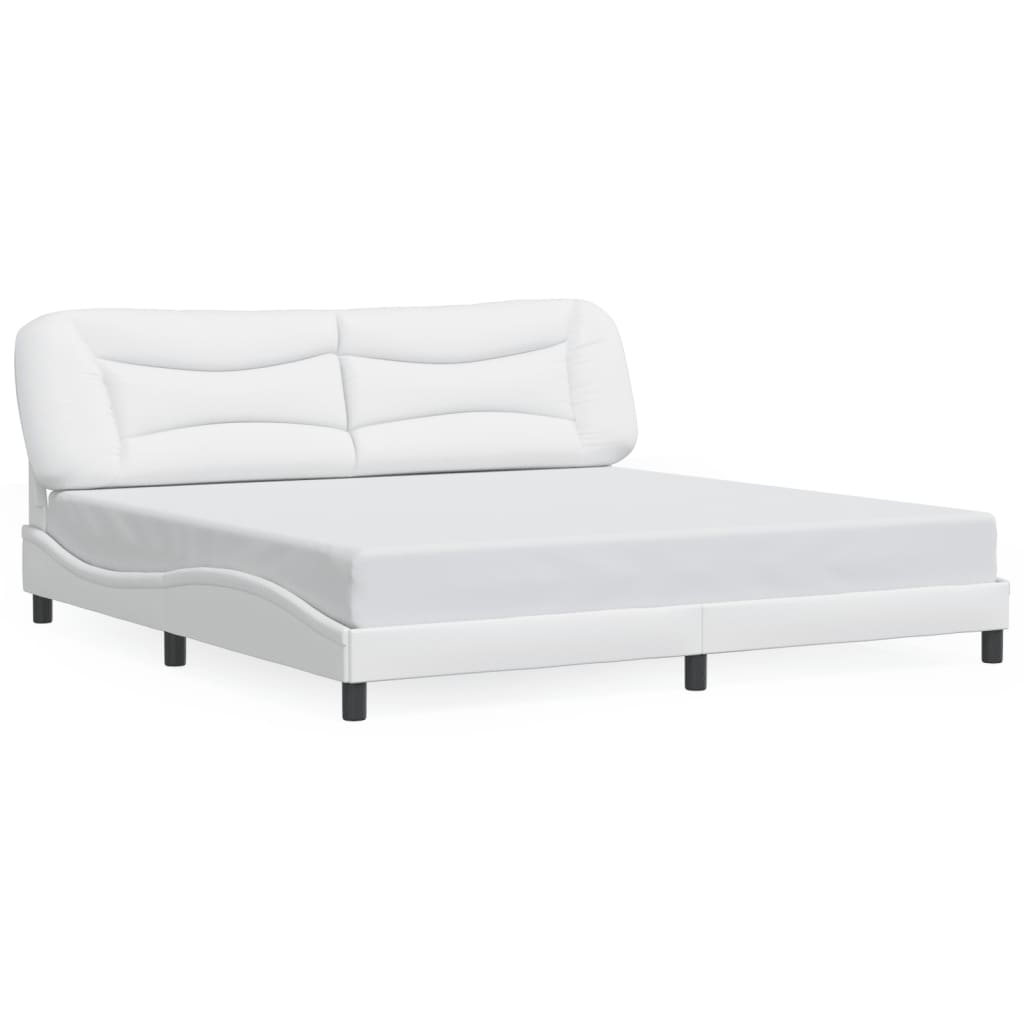 Cadre de lit avec LED sans matelas blanc 200x200 cm