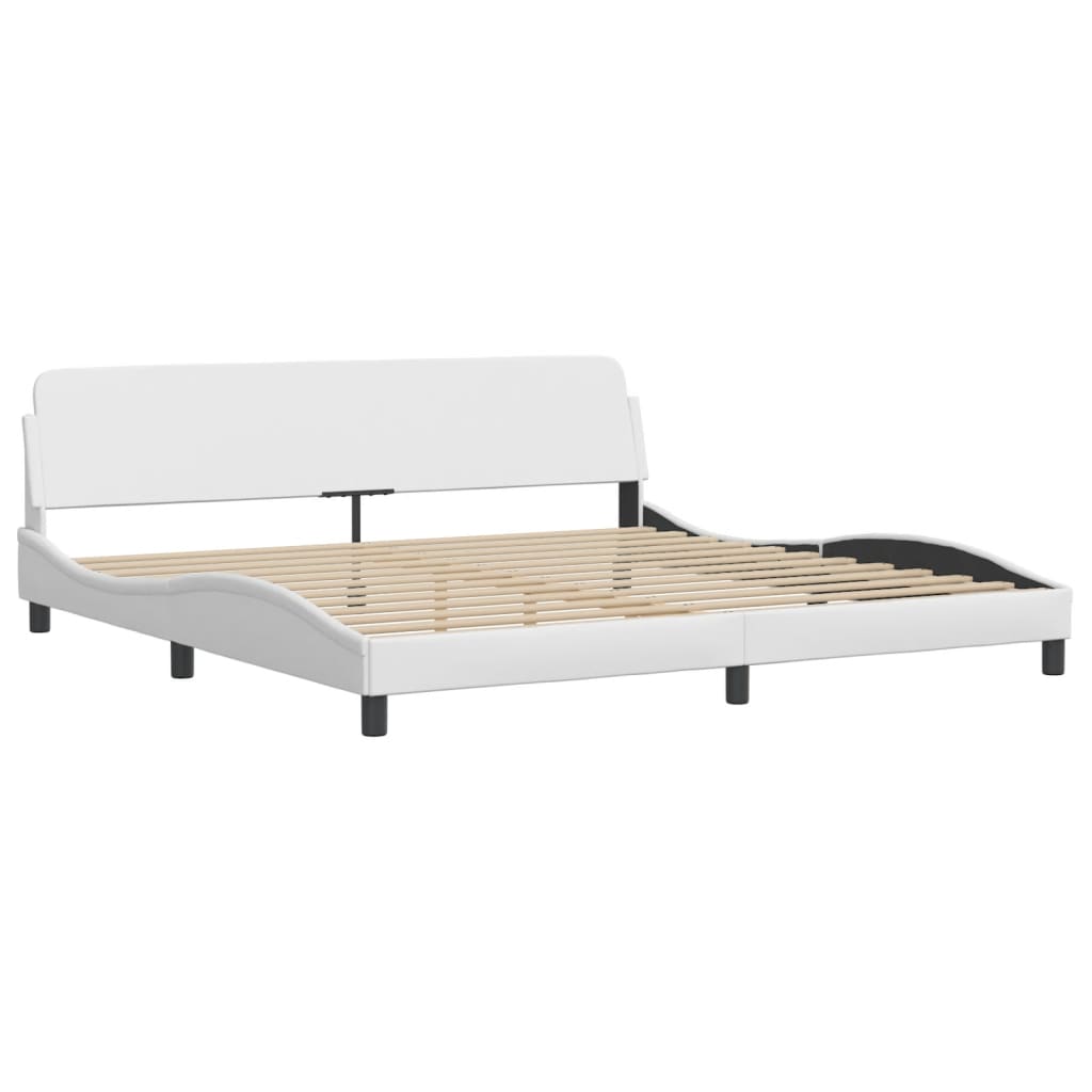 Cadre de lit avec LED sans matelas blanc 200x200 cm