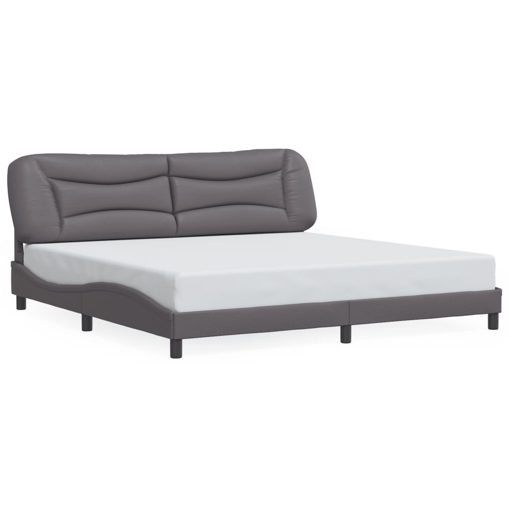 Cadre de lit avec LED sans matelas gris 200x200 cm