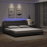 Cadre de lit avec LED sans matelas gris 200x200 cm