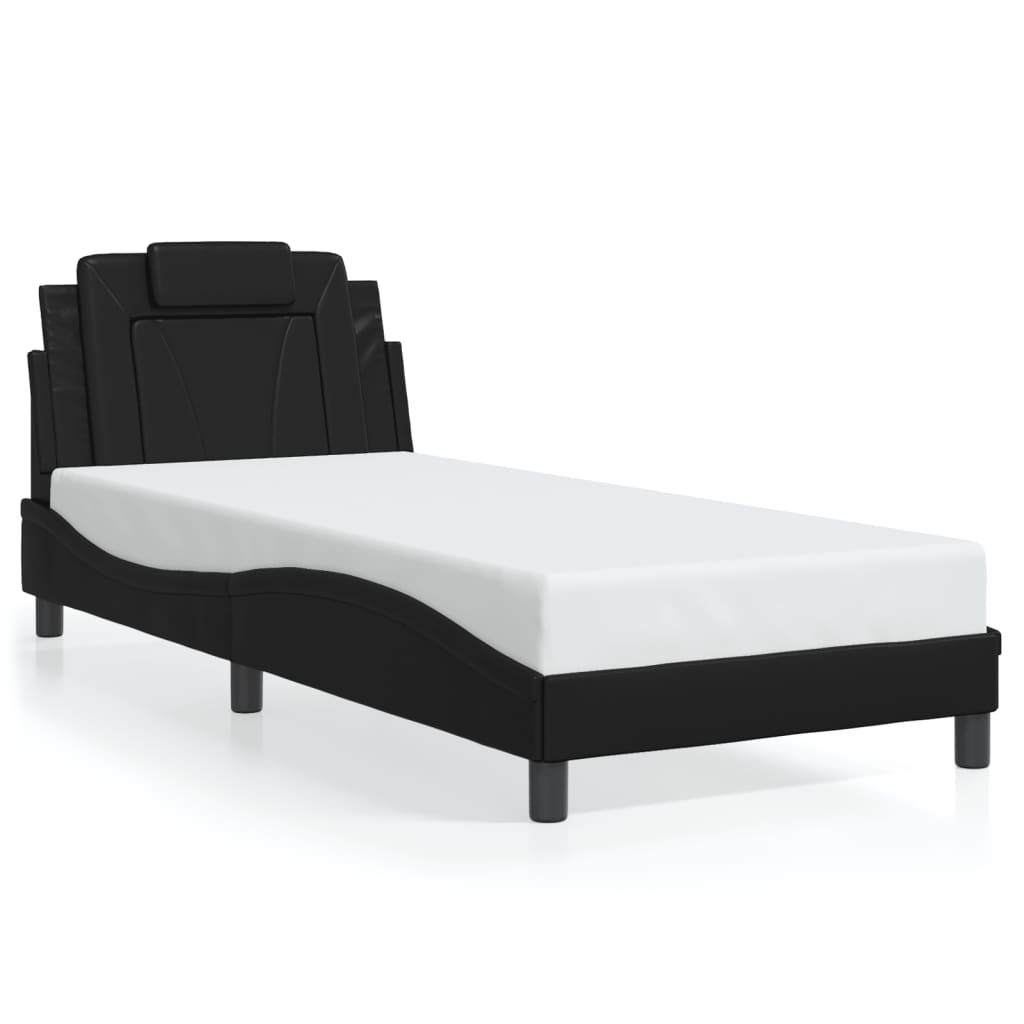 Cadre de lit avec LED sans matelas noir 80x200 cm