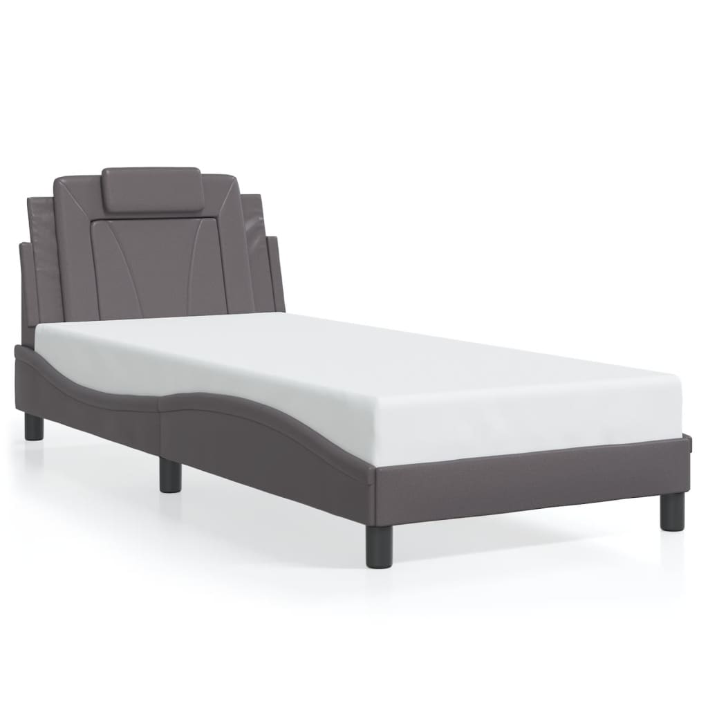 Cadre de lit avec LED sans matelas gris 80x200 cm