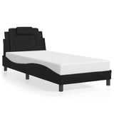 Cadre de lit avec LED sans matelas noir 90x190 cm