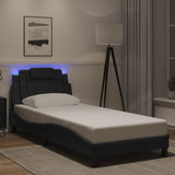 Cadre de lit avec LED sans matelas noir 90x200 cm