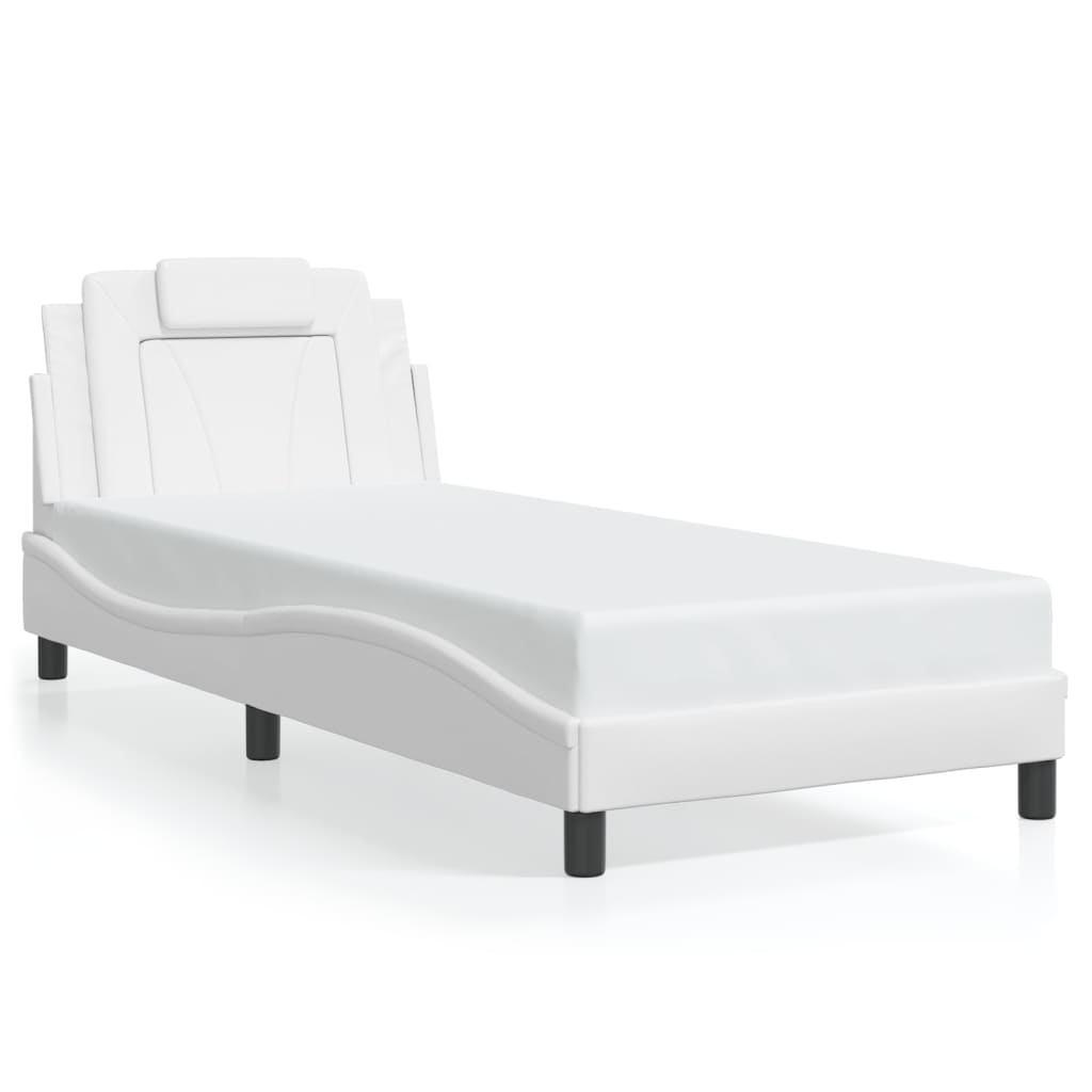 Cadre de lit avec LED sans matelas blanc 90x200 cm