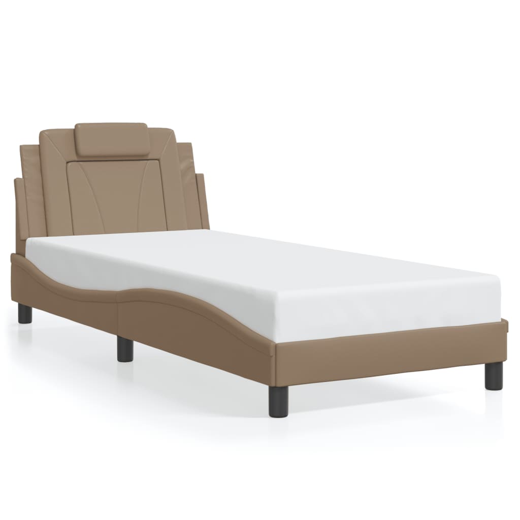 Cadre de lit avec LED sans matelas cappuccino 90x200 cm