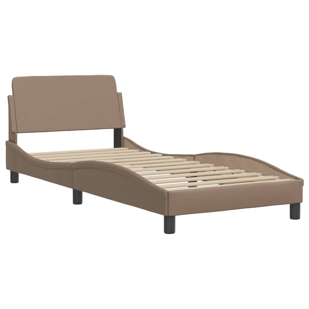 Cadre de lit avec LED sans matelas cappuccino 90x200 cm