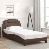 Cadre de lit avec LED sans matelas marron 100x200 cm