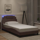 Cadre de lit avec LED sans matelas marron 100x200 cm