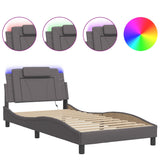 Cadre de lit avec LED sans matelas gris 100x200 cm