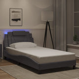 Cadre de lit avec LED sans matelas gris 100x200 cm