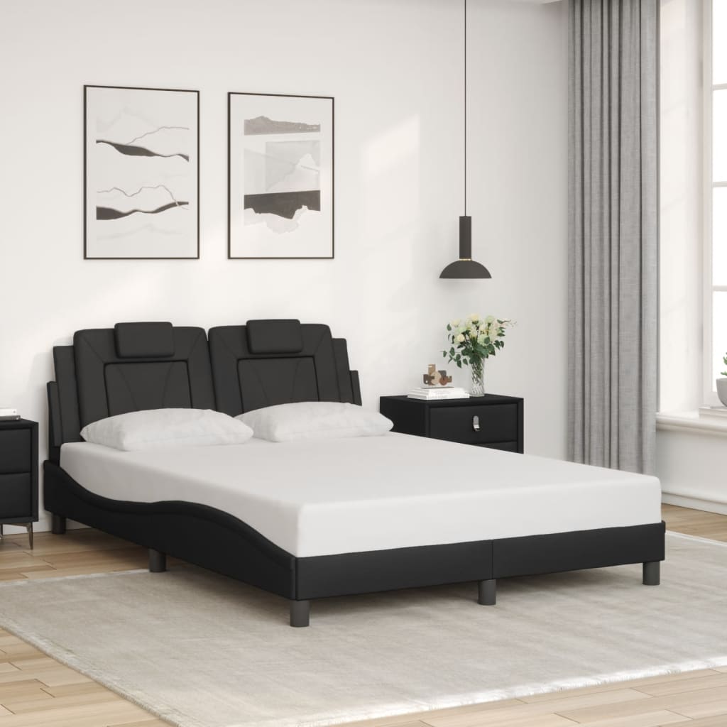 Cadre de lit avec LED sans matelas noir 120x200 cm